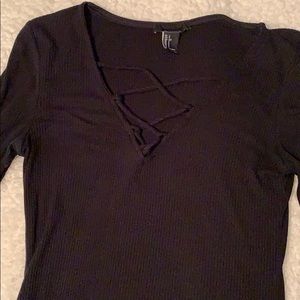 Forever 21 black ribbed dress